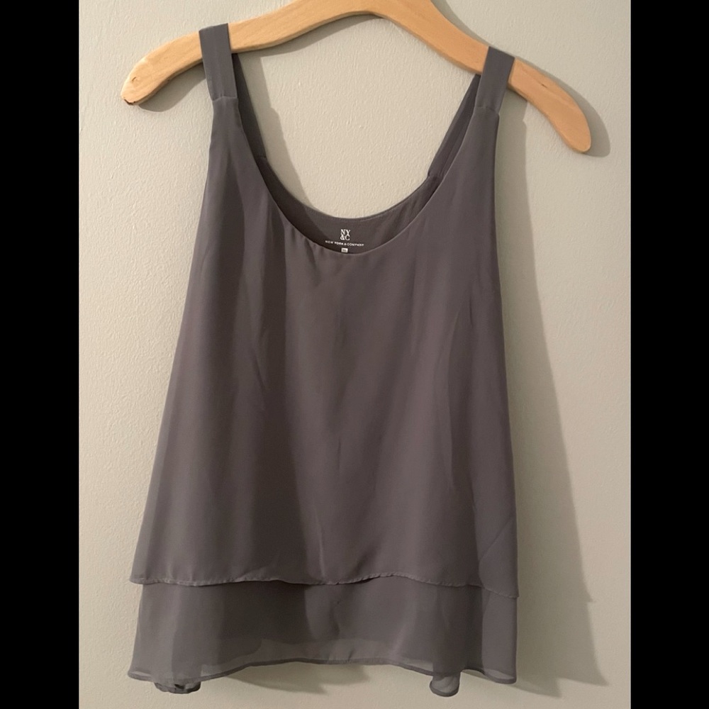 New York & Company Chiffon Tiered Top